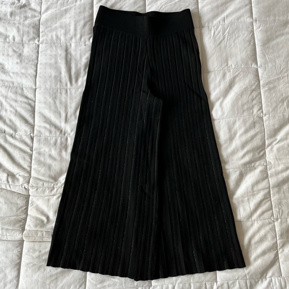 Twin-set Knitted Crop Trousers Black & Metallic Size Small - Picture 5 of 11